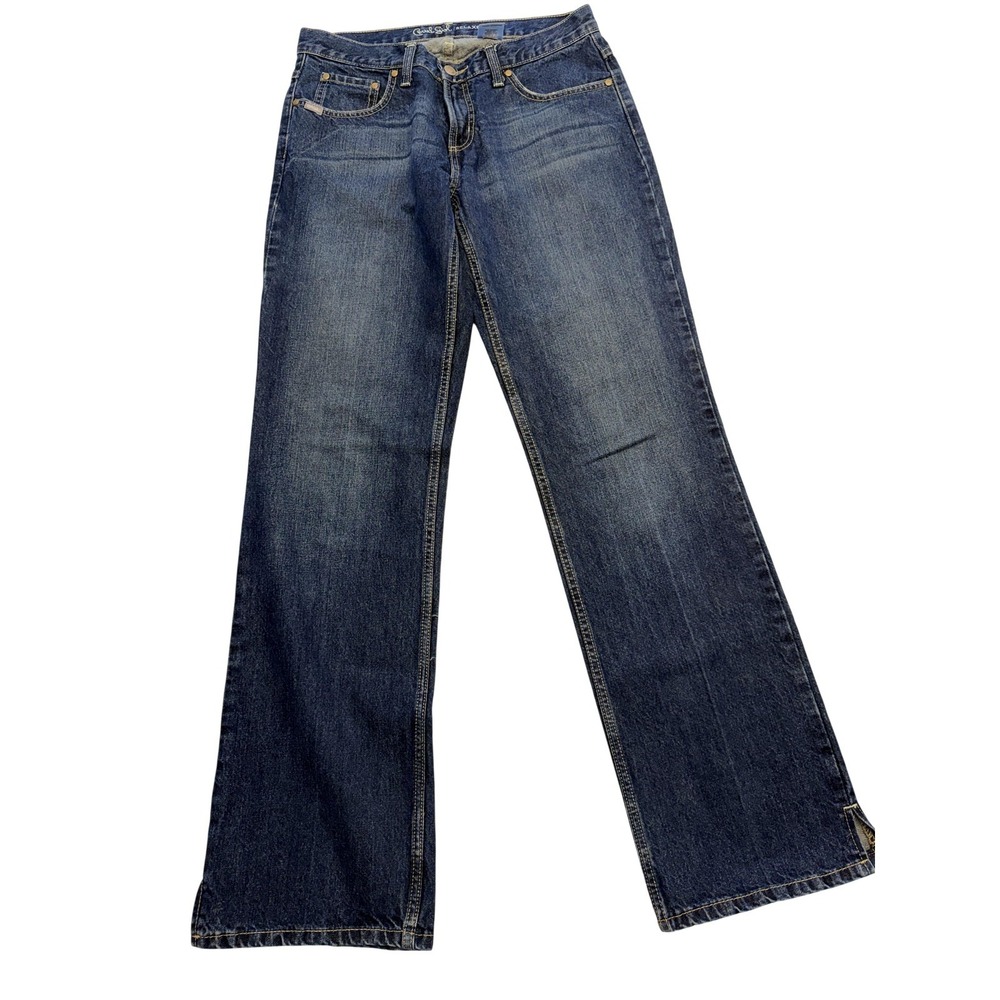 Cruel Girl Relaxed Jeans Juniors 9 Long Blue Med‎ Wash High Rise Wide Leg 35x34